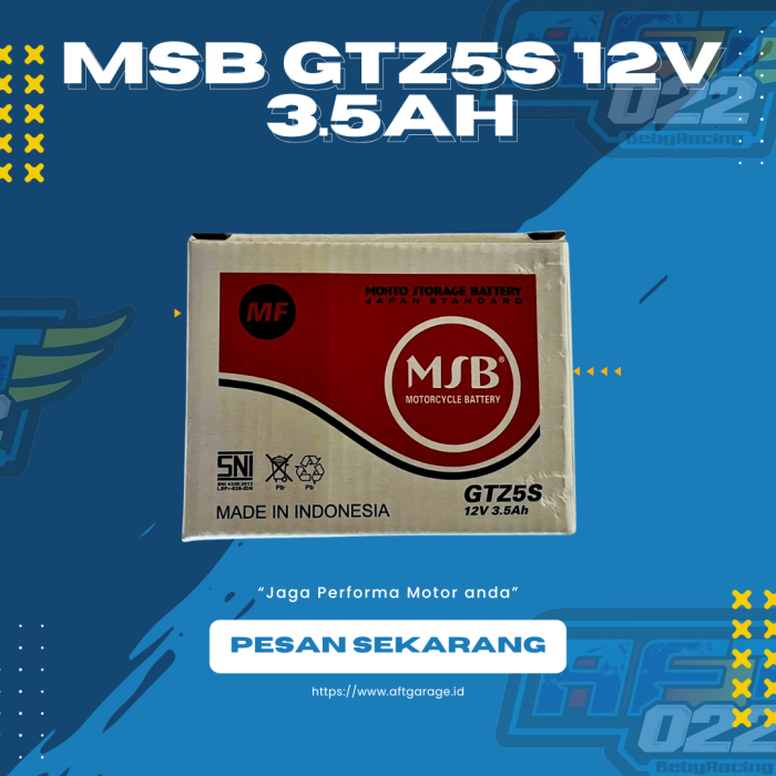 Aki Motor MSB GTZ5S 12V 3.5Ah